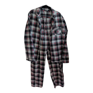 Night Zone Red, Black & White Women's Plaid Flannel Pajamas Large Cozy